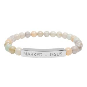 faith collection gravur im naturstein armband marked by jesus