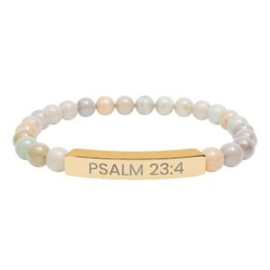 NATURSTEIN ARMBAND, PSALM 23:4 GRAVUR – FAITH YOU CAN WEAR